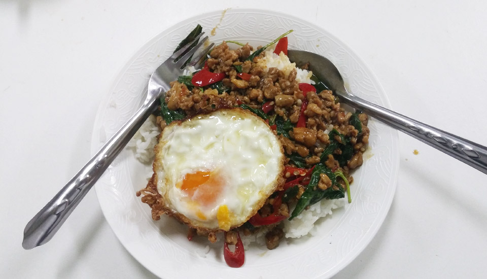 basil chicken rice Bangkok