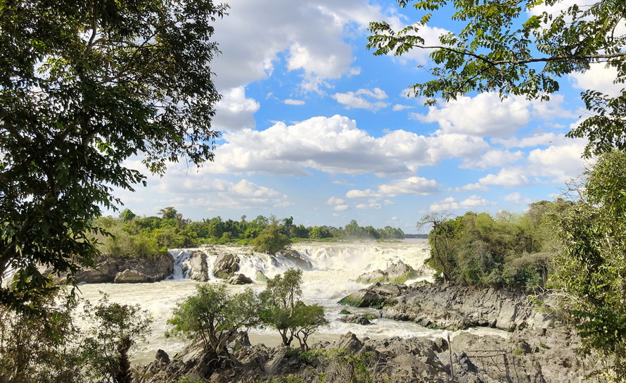 southern laos waterfall